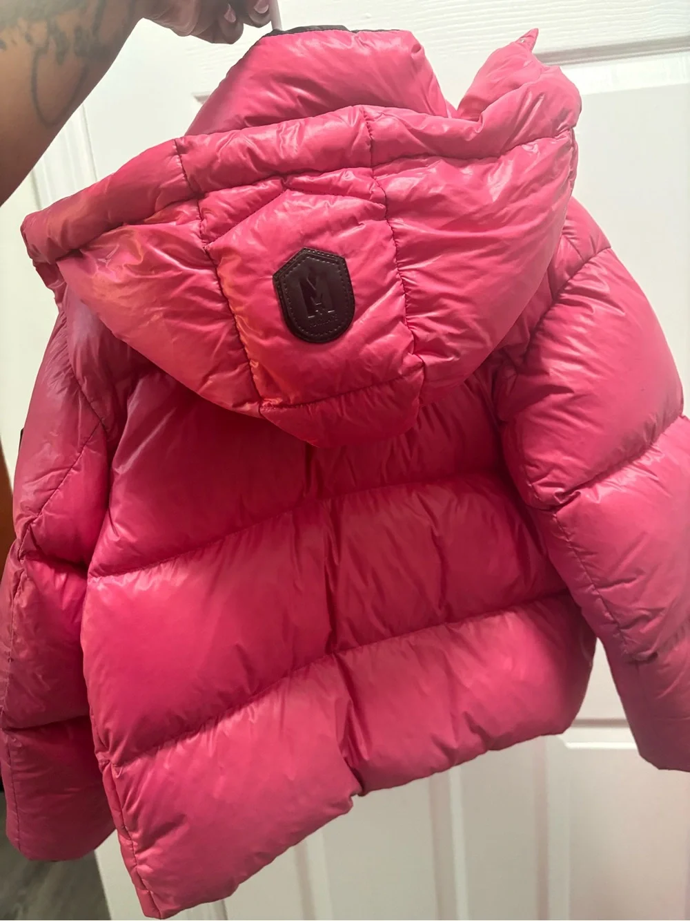 Mackage Kids Pink Puffer Jacket with Black Lining
